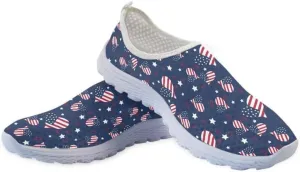 Camo Womens Walking Shoes, Athletic Beach Aqua Footwear, Casual Mesh Comfortable, Breathable Mesh Sneakers