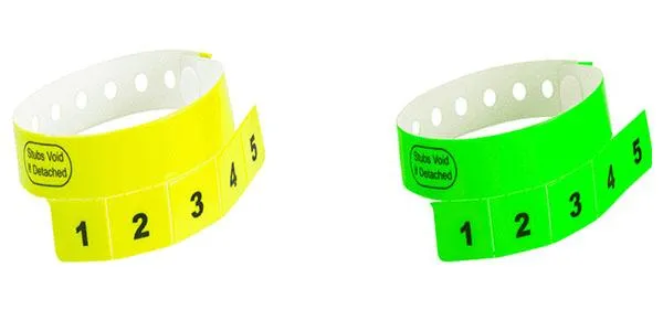 CASH TAG 3 - 5  Tabs Vinyl Wristbands 500 Box