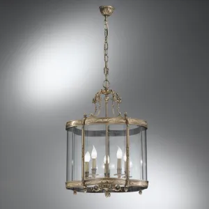 Cast Brass Lantern 5 Light Chandelier