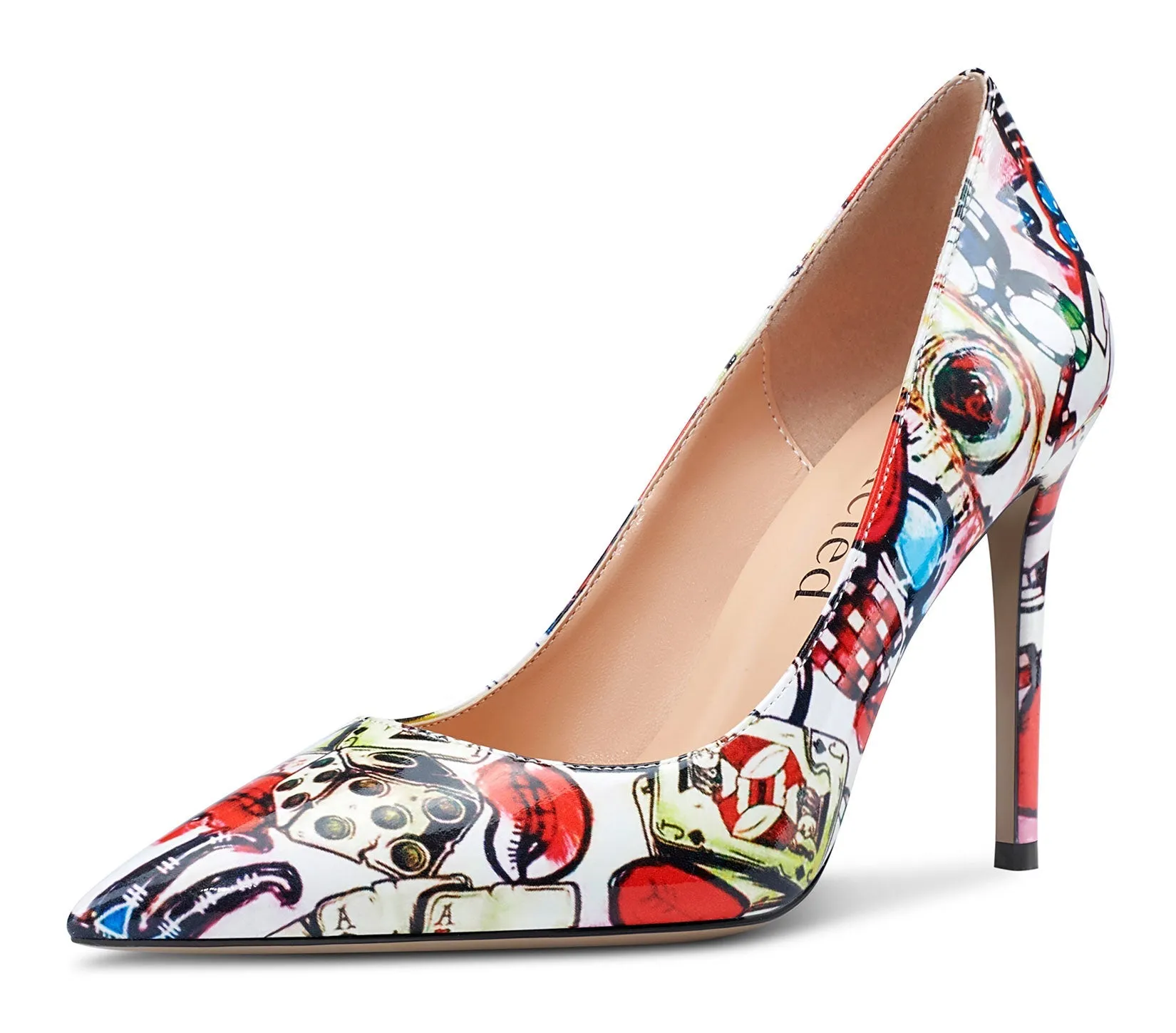 CASTAMERE Womens High-Heels Pumps Stiletto Pointed-Toe Slip-On Pump Evening Shoes 4 Inch Heel