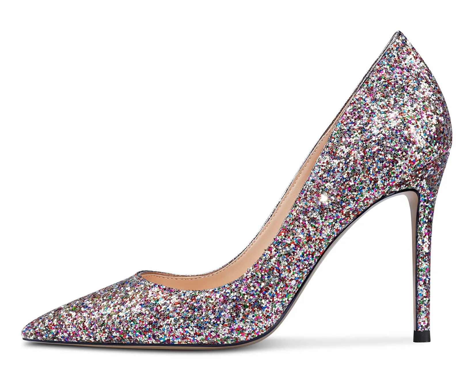 CASTAMERE Womens High-Heels Pumps Stiletto Pointed-Toe Slip-On Pump Evening Shoes 4 Inch Heel