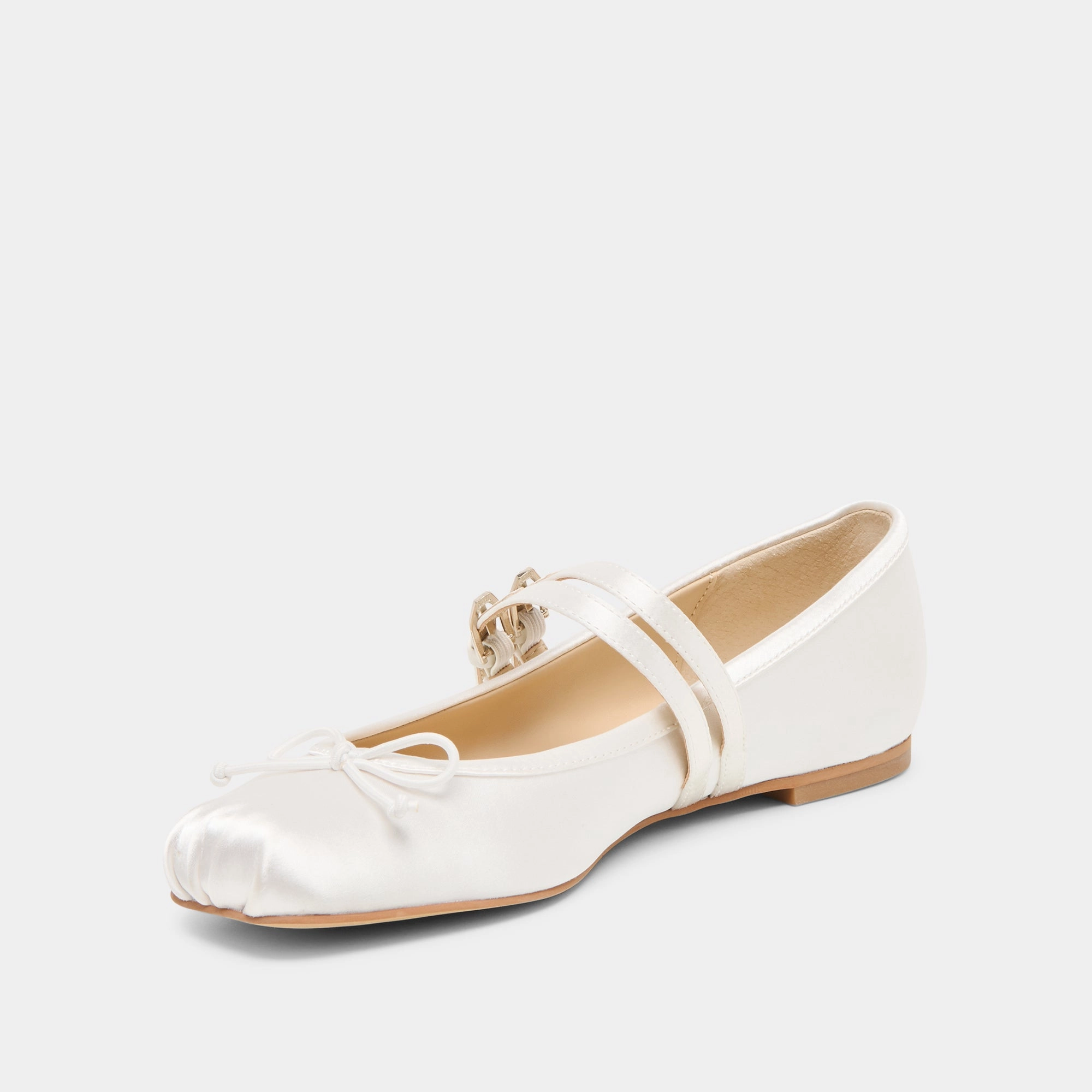 Sleek Profile Shoes Ferry Glow GIBSEN BALLET FLATS TRUE WHITE SATIN