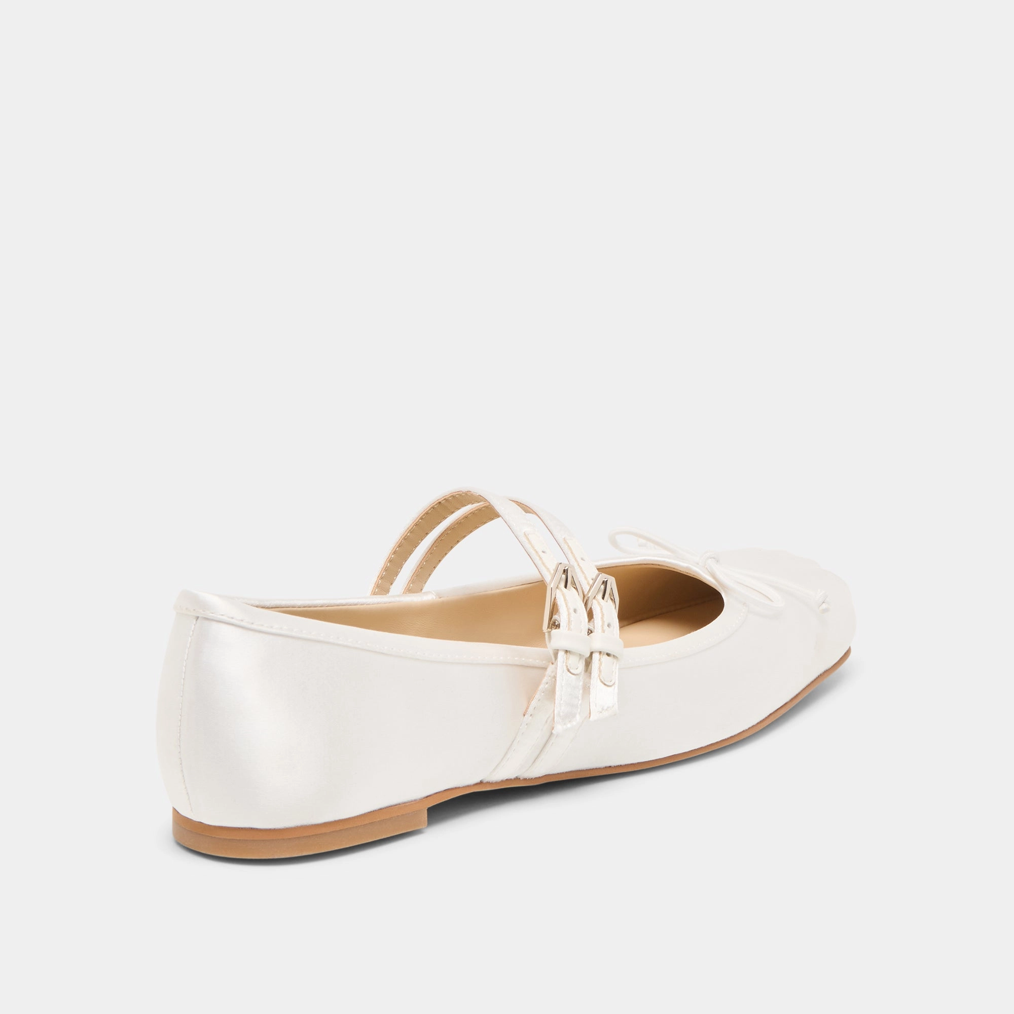 GIBSEN BALLET FLATS TRUE WHITE SATIN Breathable mesh College Walk