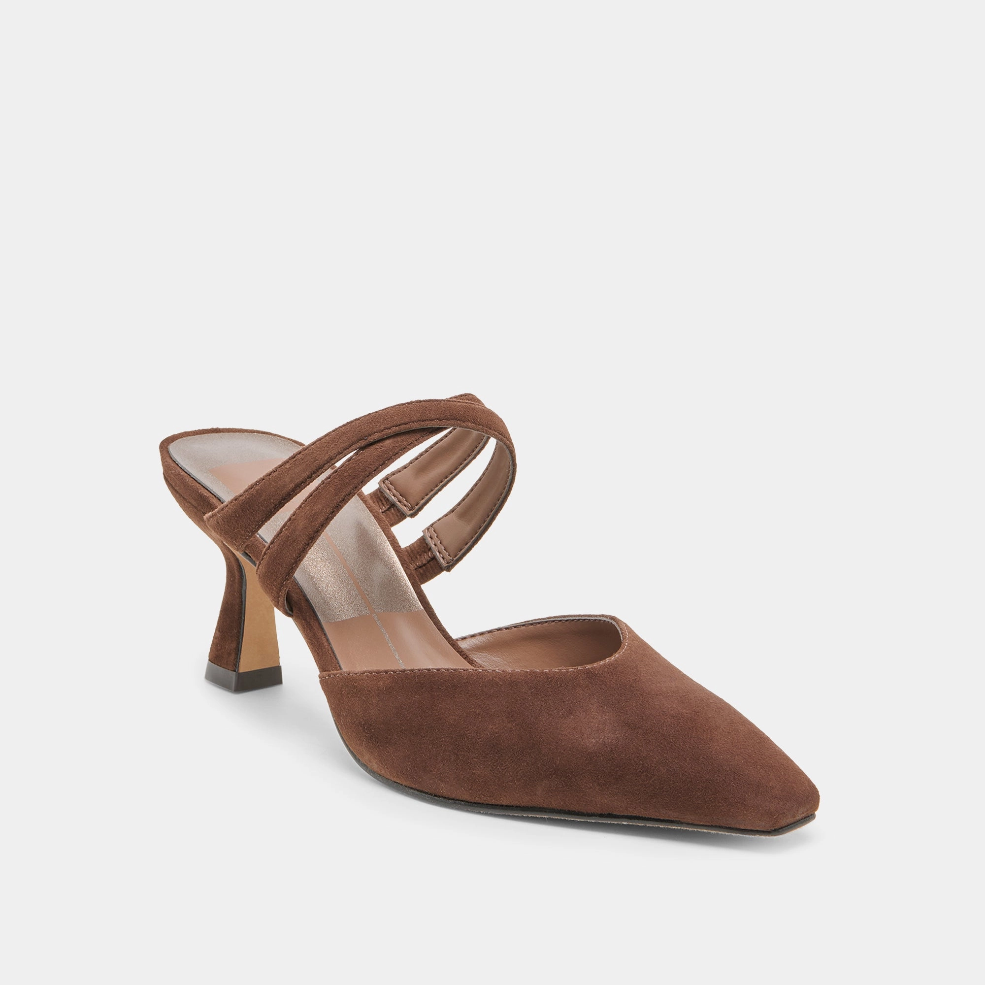 LINORE HEELS DK BROWN SUEDE Balanced Step Feel