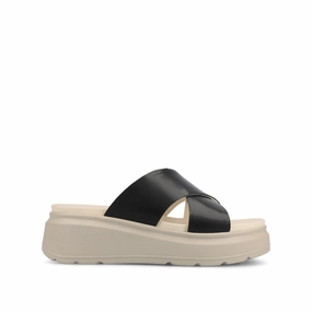 Garden Walk packable CATHIE CRISSCROSS SLIP ON WEDGE SANDALS