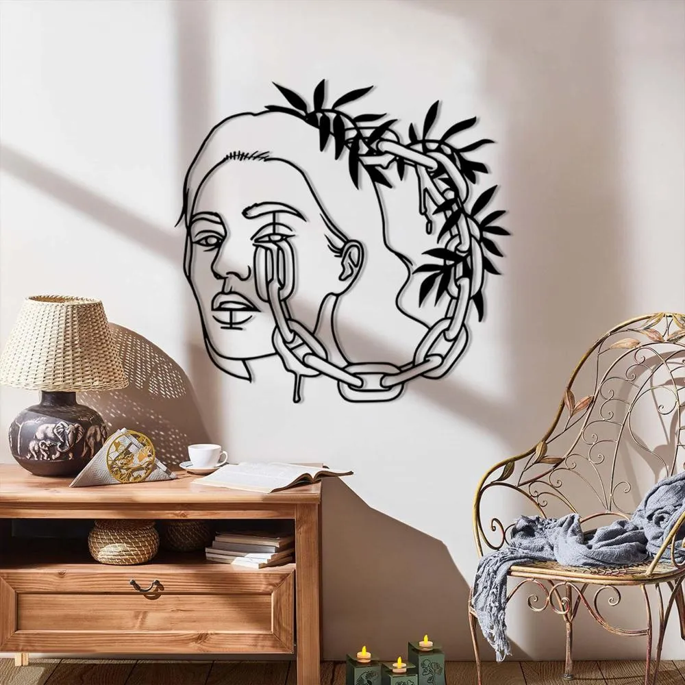 Chain Head Lady Metal Wall Art