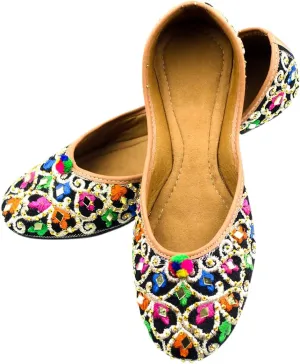 Chandrakala Bridal Mojaris for Women Flats Punjabi Jutti (WF131-P)