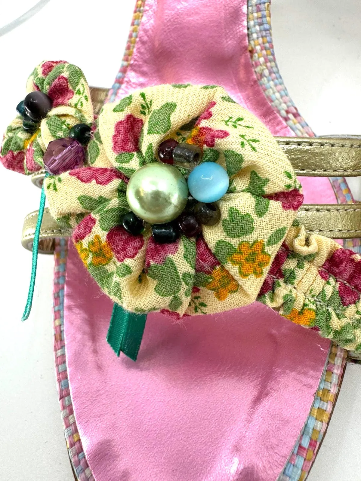CHRISTIAN LACROIX FLORAL HEELED SANDALS