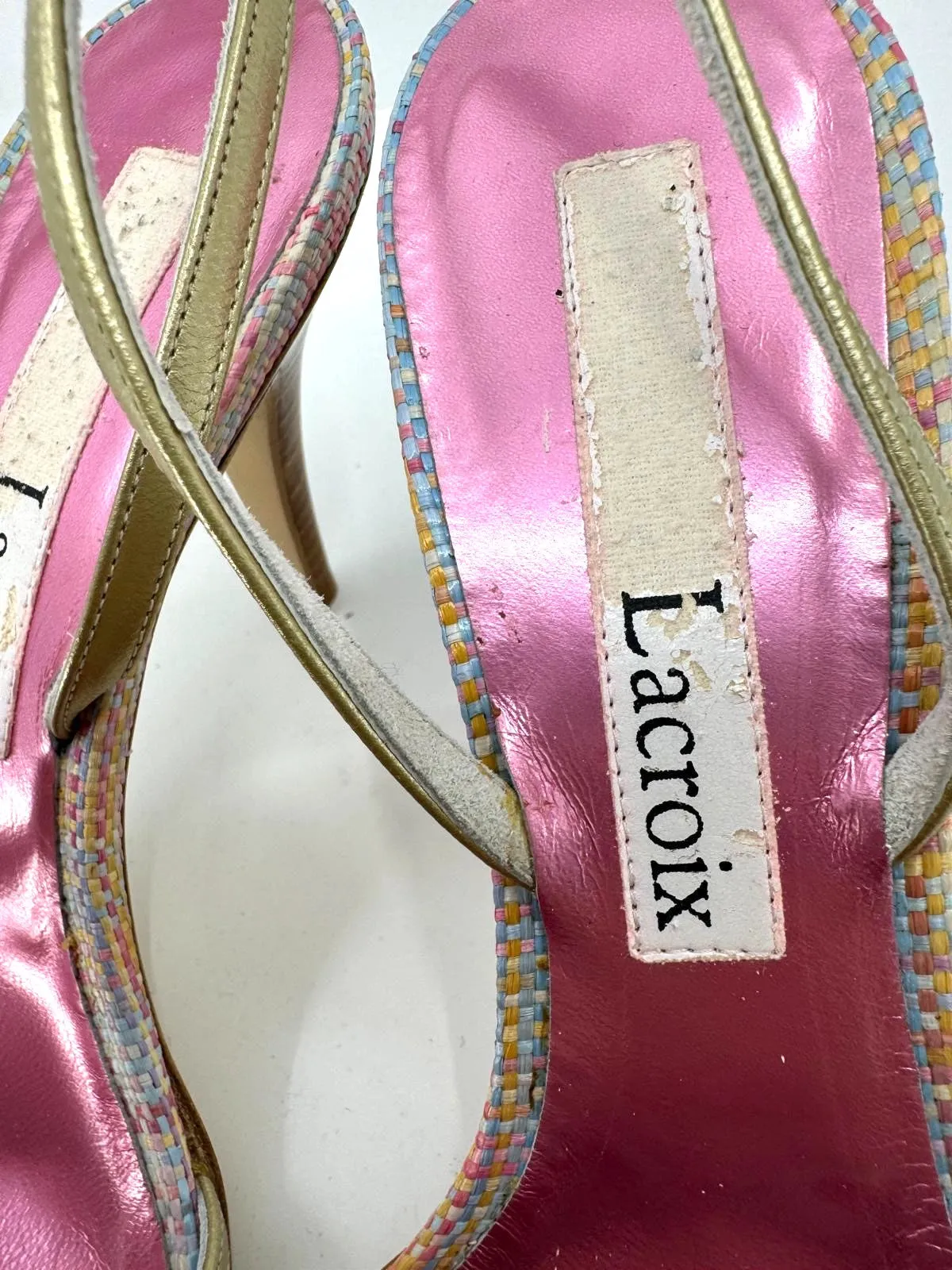 CHRISTIAN LACROIX FLORAL HEELED SANDALS