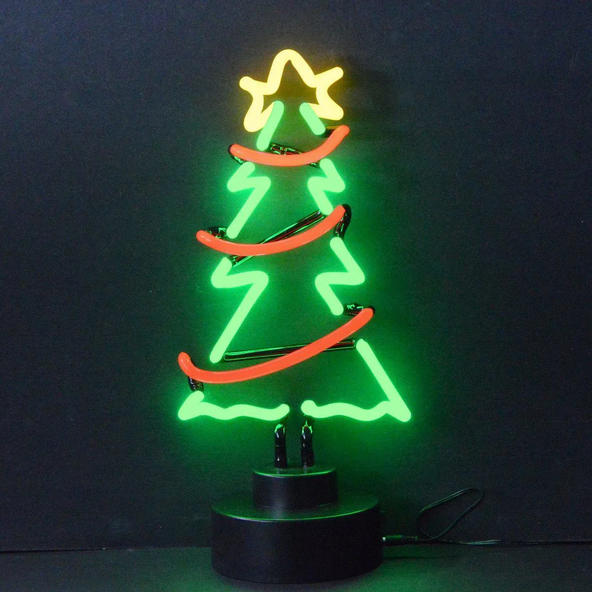 Christmas Tree with Garland Neon Sculpture