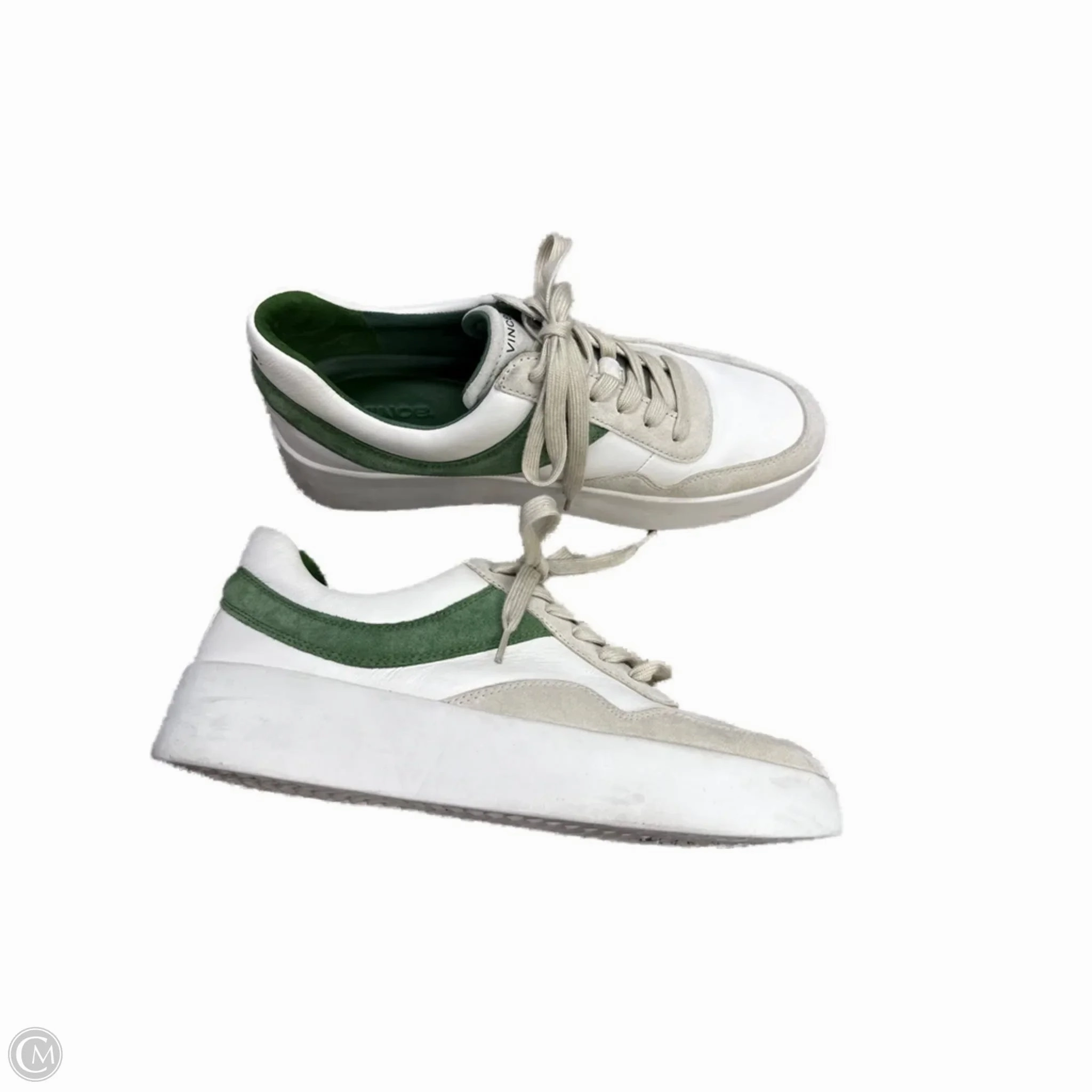 Torsion Control Tech Shoes Sneakers By Vince In Green & White, Size: 8