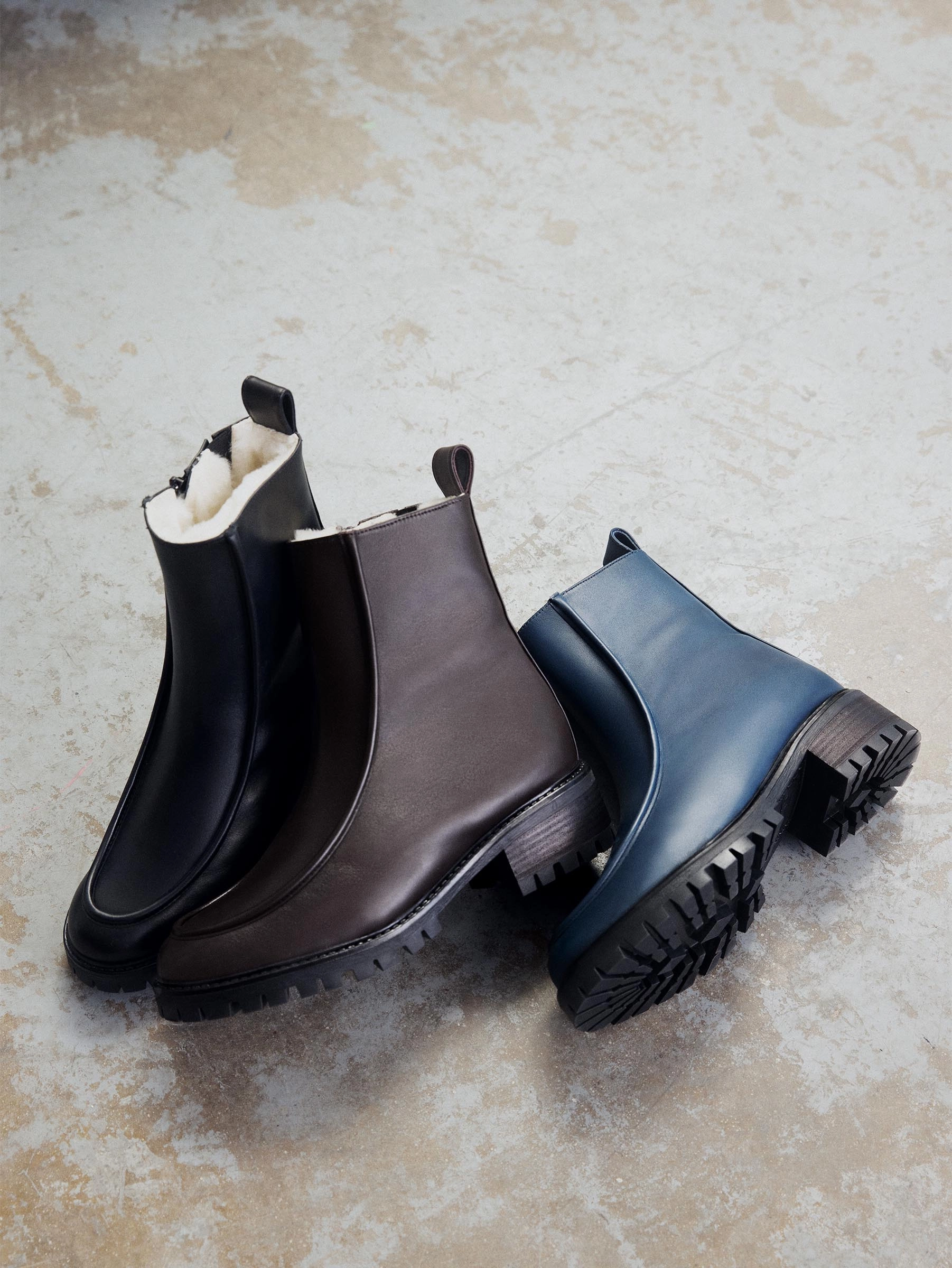 Vigo Navy Lined Boot Vintage Vibe