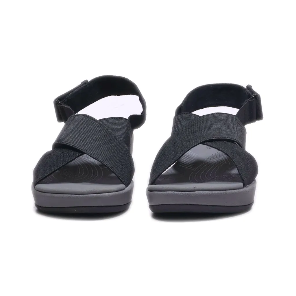 Clarks Wedge Sandals Fabric Black Colour For Women