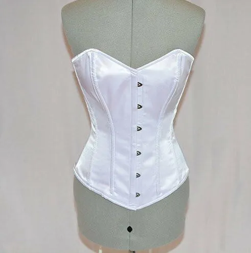 Classic satin overbust authentic corset. Steel-boned corset for tight lacing.