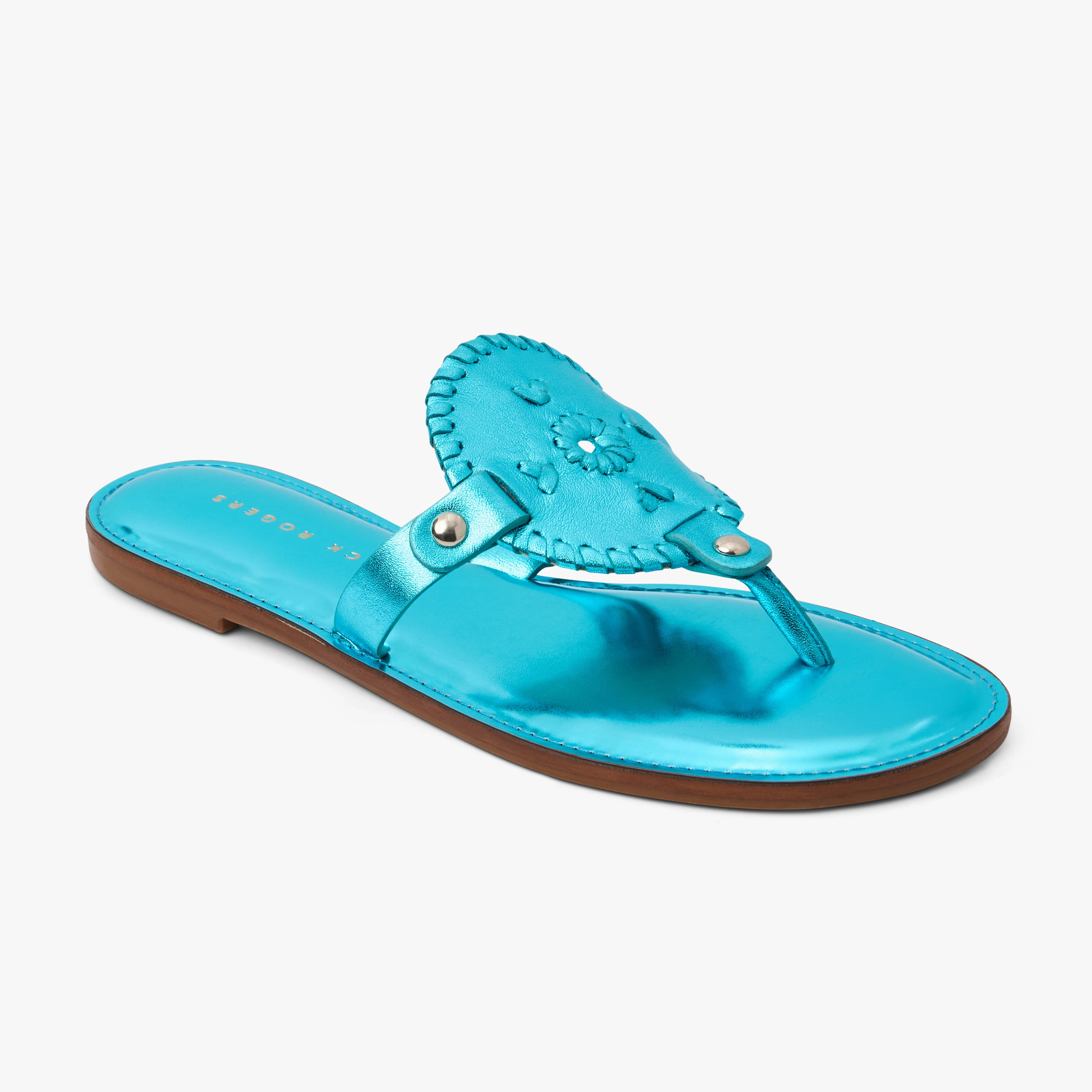 Orange Fun Gladiator Style Collins Metallic Leather Flat Sandal