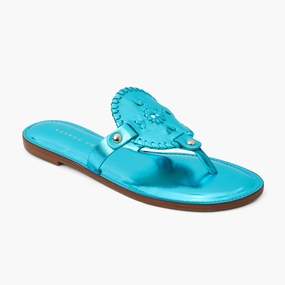 Orange Fun Gladiator Style Collins Metallic Leather Flat Sandal