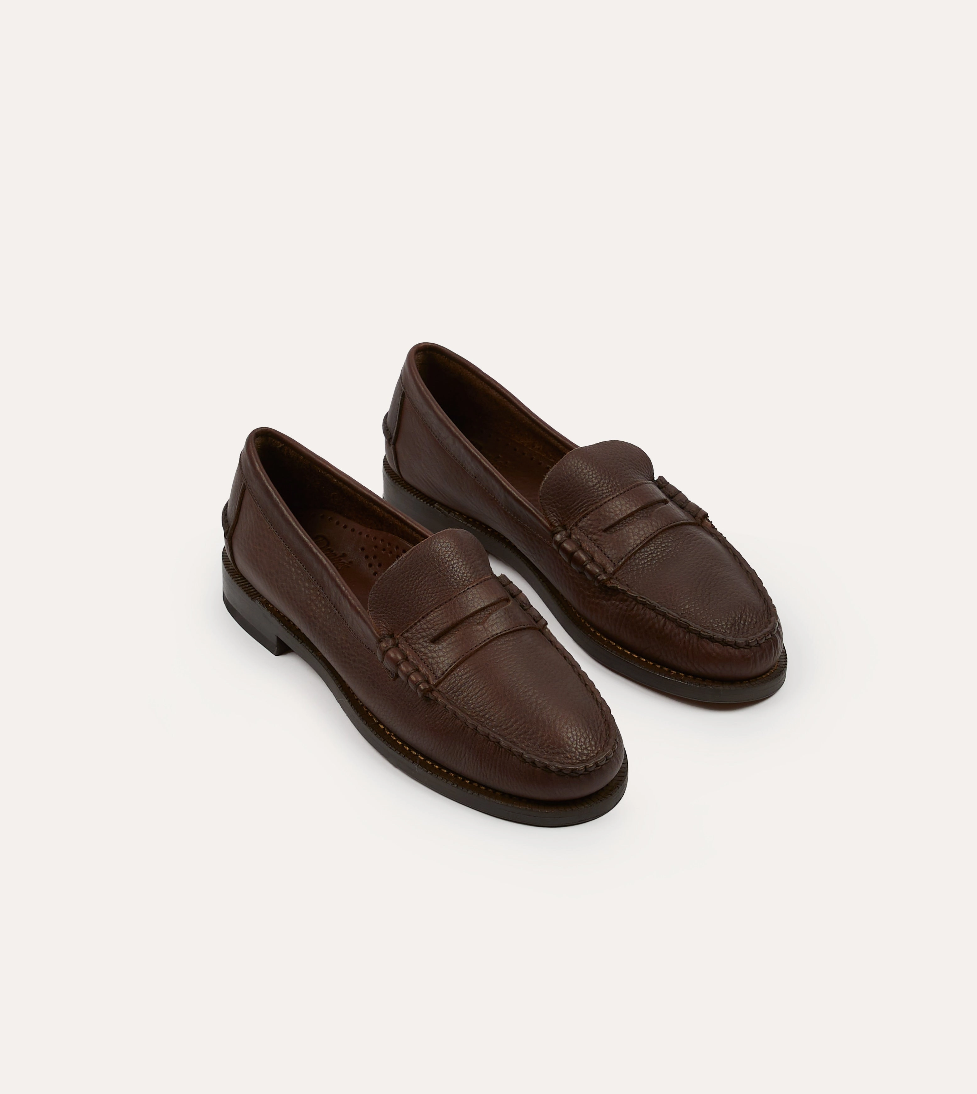 Drake's by Sebago Citysides Dan Bison Leather Loafer All Sure Hold Smooth