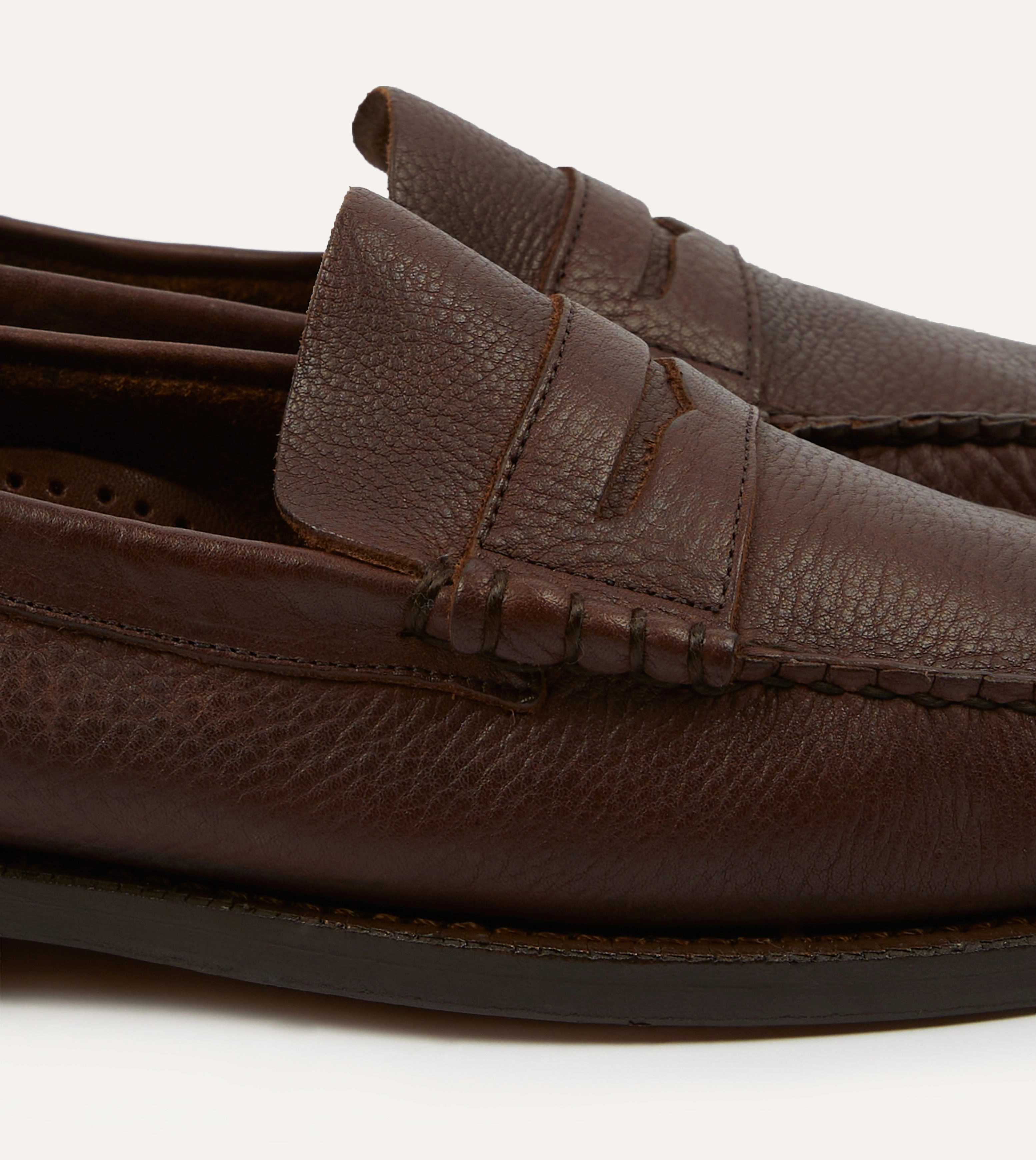 Drake's by Sebago Citysides Dan Bison Leather Loafer Fitness Ready