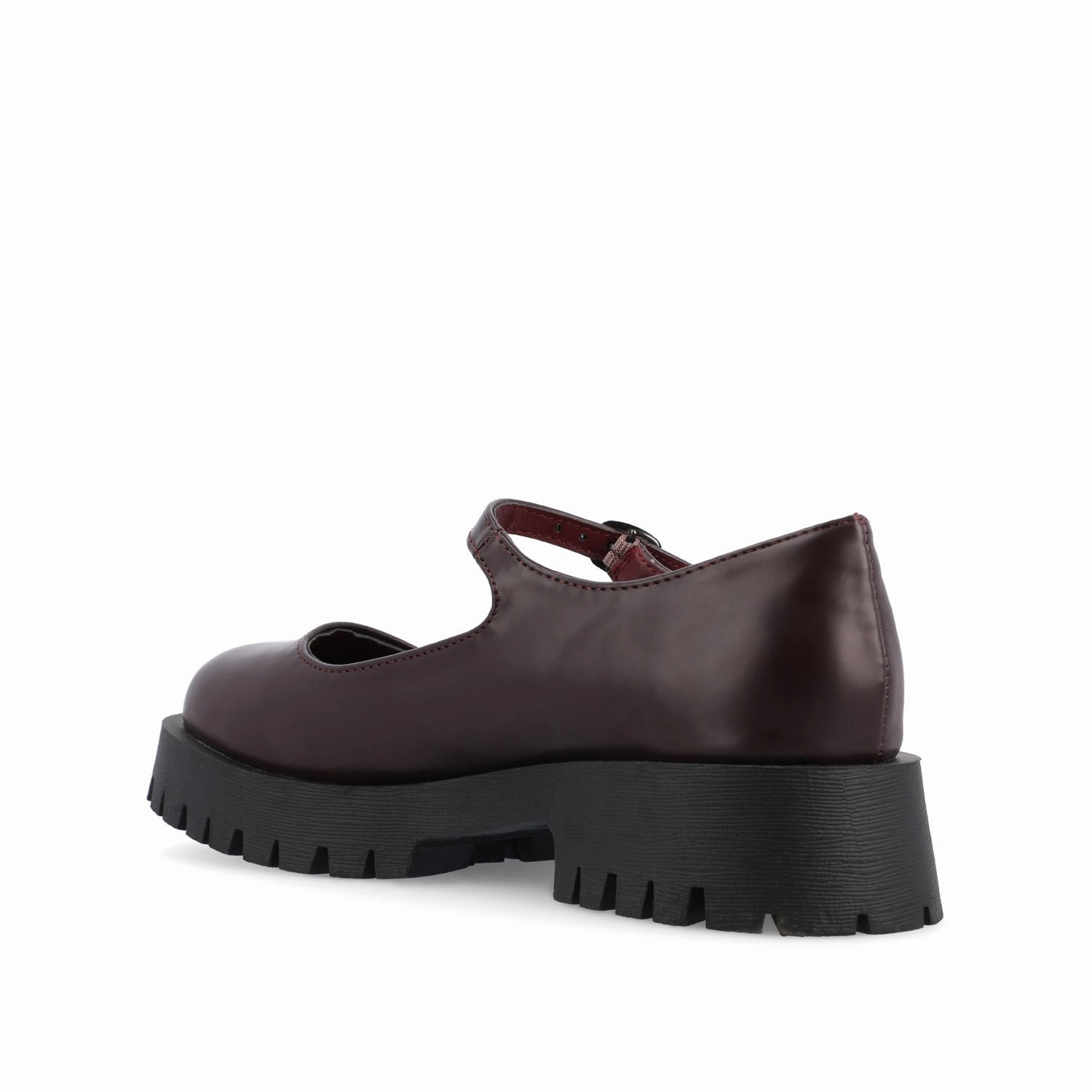 Hand-Burnished Classic Edge Flex KAMIE LUG SOLE MARY JANE FLATS IN WIDE