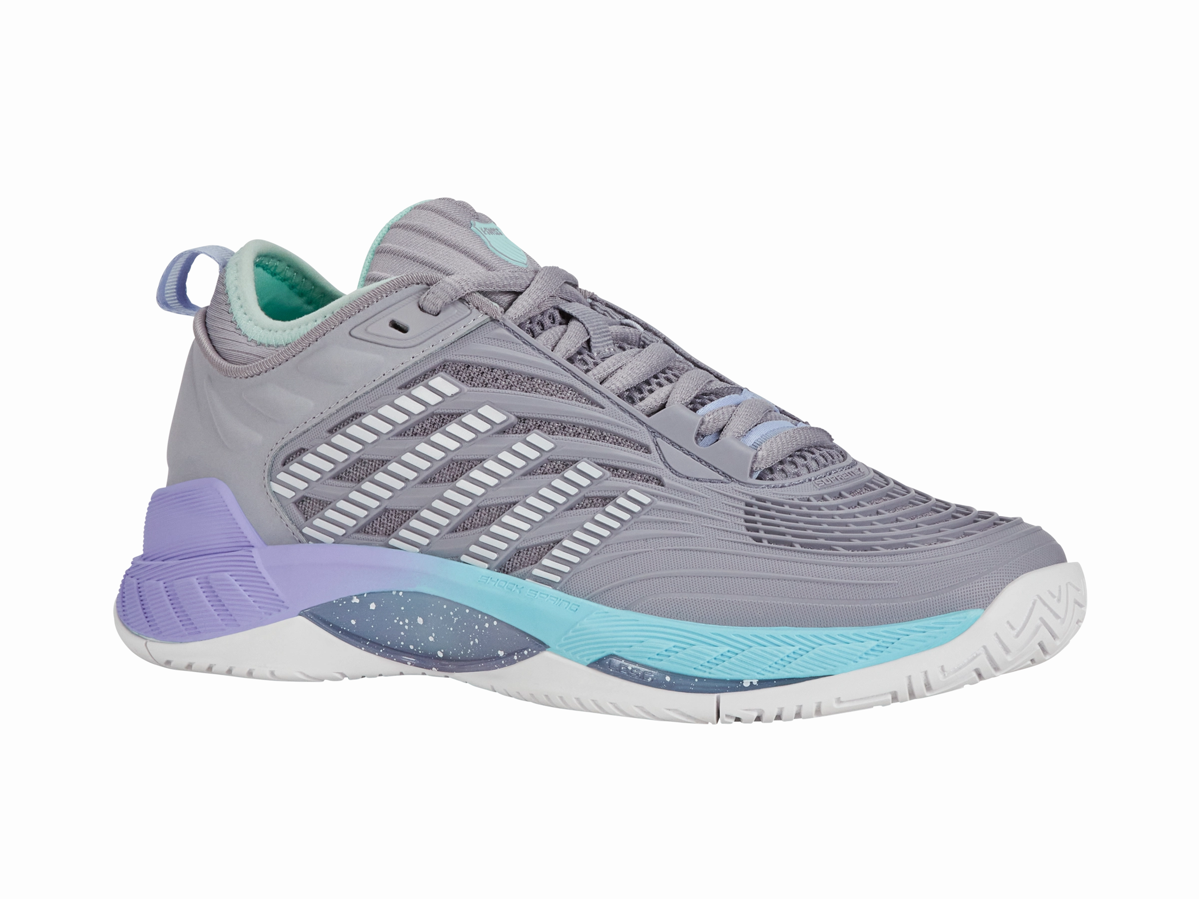 99071-052-M | HYPERCOURT SUPREME 2 | LILAC GRAY/NIMBUS CLOUD/NEON PURPLE Family Fit World Step