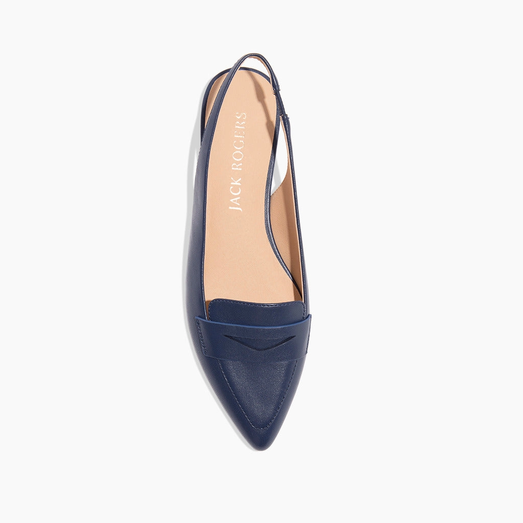 Friends Meet Stylish Sole Pennie Leather Slingback Ballet Flat