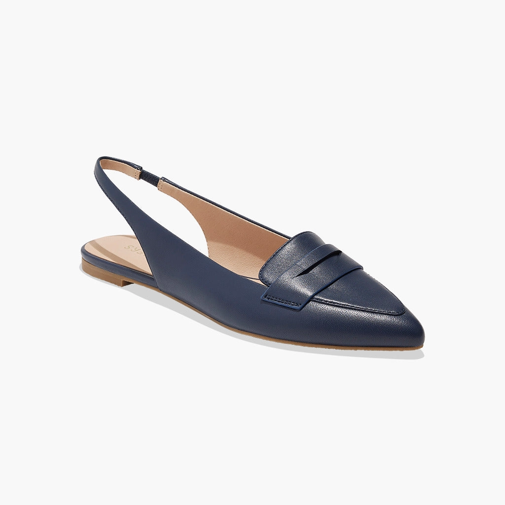 Pennie Leather Slingback Ballet Flat Cushioned Insole Sun Rise