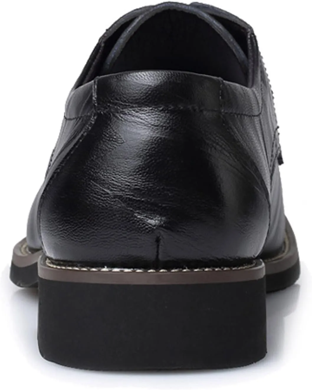 Classical Style Shoes for Men Slip On PU Leather Low Rubber Sole Block Heel Work Sneaker Shoes Men Formal Leather