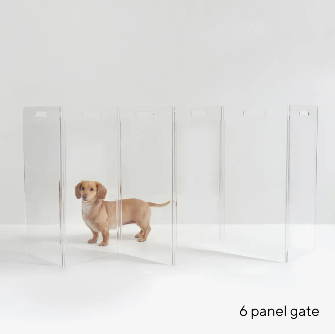 Clear Lucite Freestanding Zig-Zag Pet Gate (Made in the USA) (Direct-Ship)