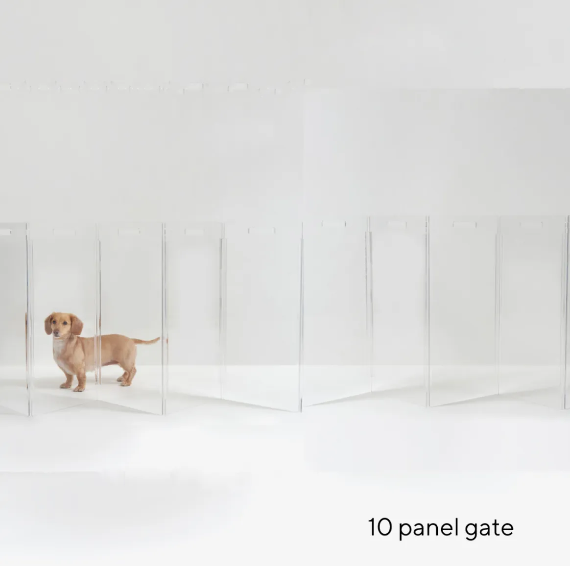 Clear Lucite Freestanding Zig-Zag Pet Gate (Made in the USA) (Direct-Ship)