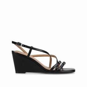 Foot Flex Light Tread CLINNNE MULTI STRAP WEDGE SANDALS