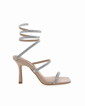 SIMI - SILVER GLITTER-NUDE Trendy Boots Weekend Outing