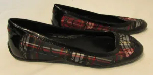 Coach True Plaid Canvas with Leather Trim Ballet Flats