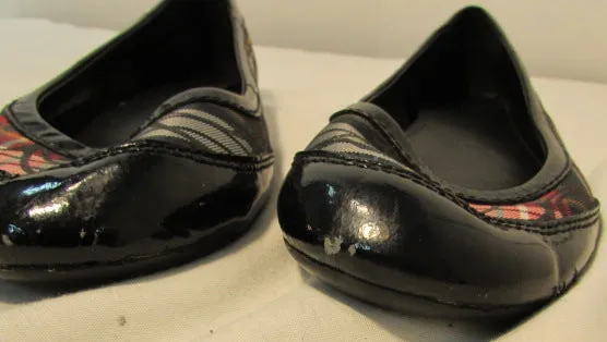 Coach True Plaid Canvas with Leather Trim Ballet Flats