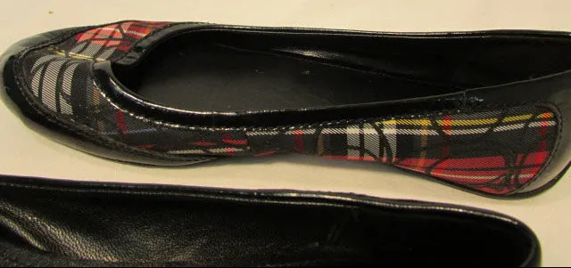 Coach True Plaid Canvas with Leather Trim Ballet Flats