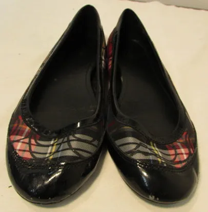 Coach True Plaid Canvas with Leather Trim Ballet Flats