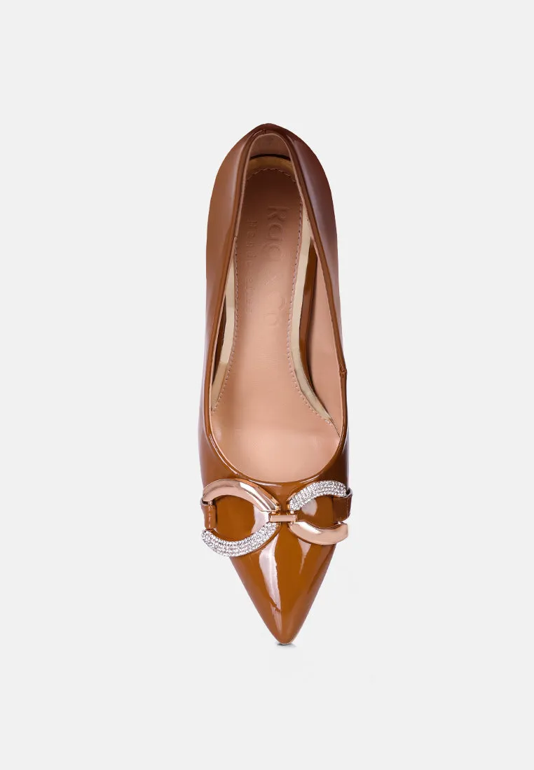cocktail buckle embellished stiletto pump shoes