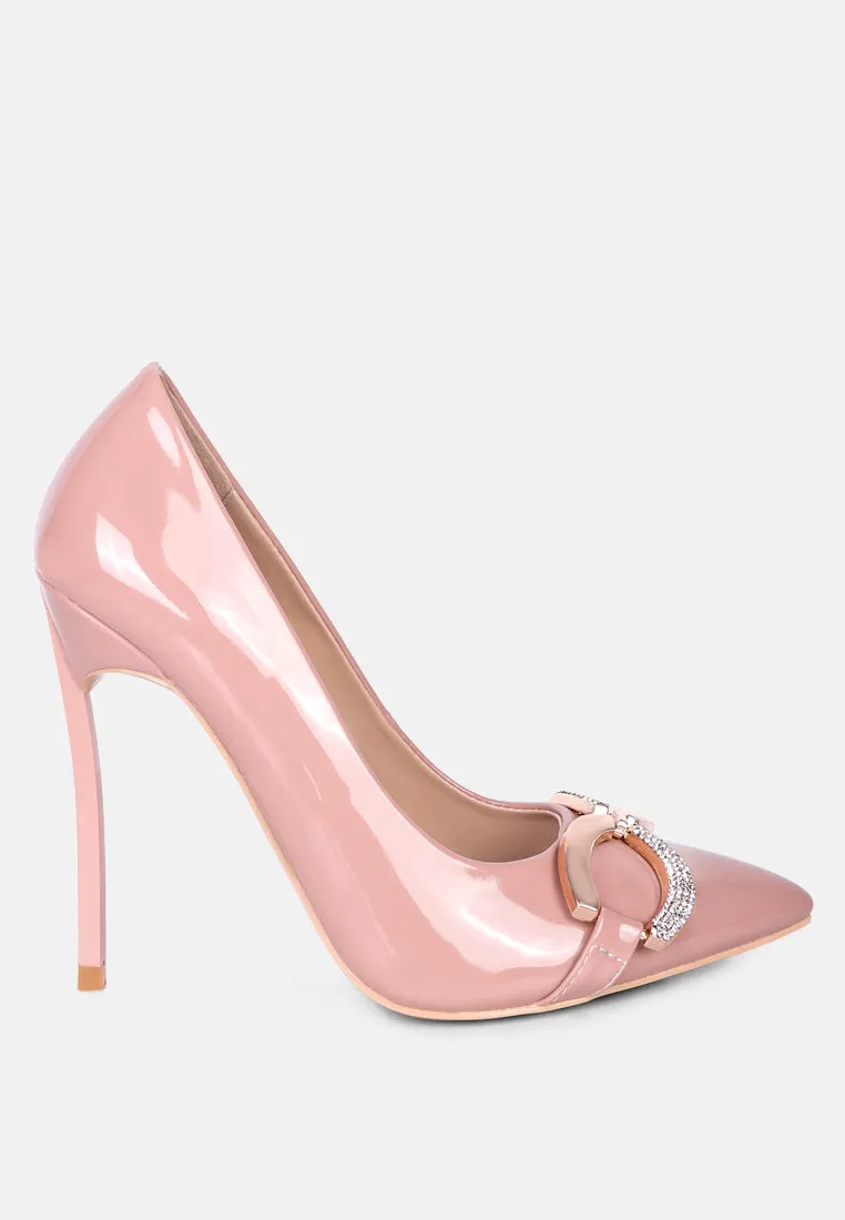 cocktail buckle embellished stiletto pump shoes