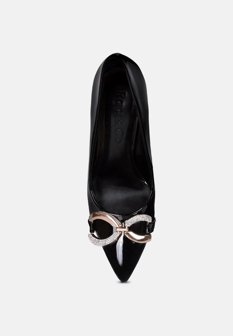 cocktail buckle embellished stiletto pump shoes