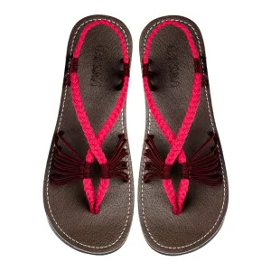 Cocoon- Brown Jelly Red Rope Sandals