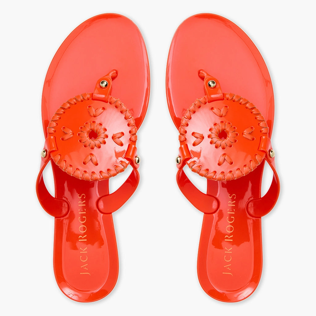 hollow design Footbed Padding Collins Jelly Flat Sandal