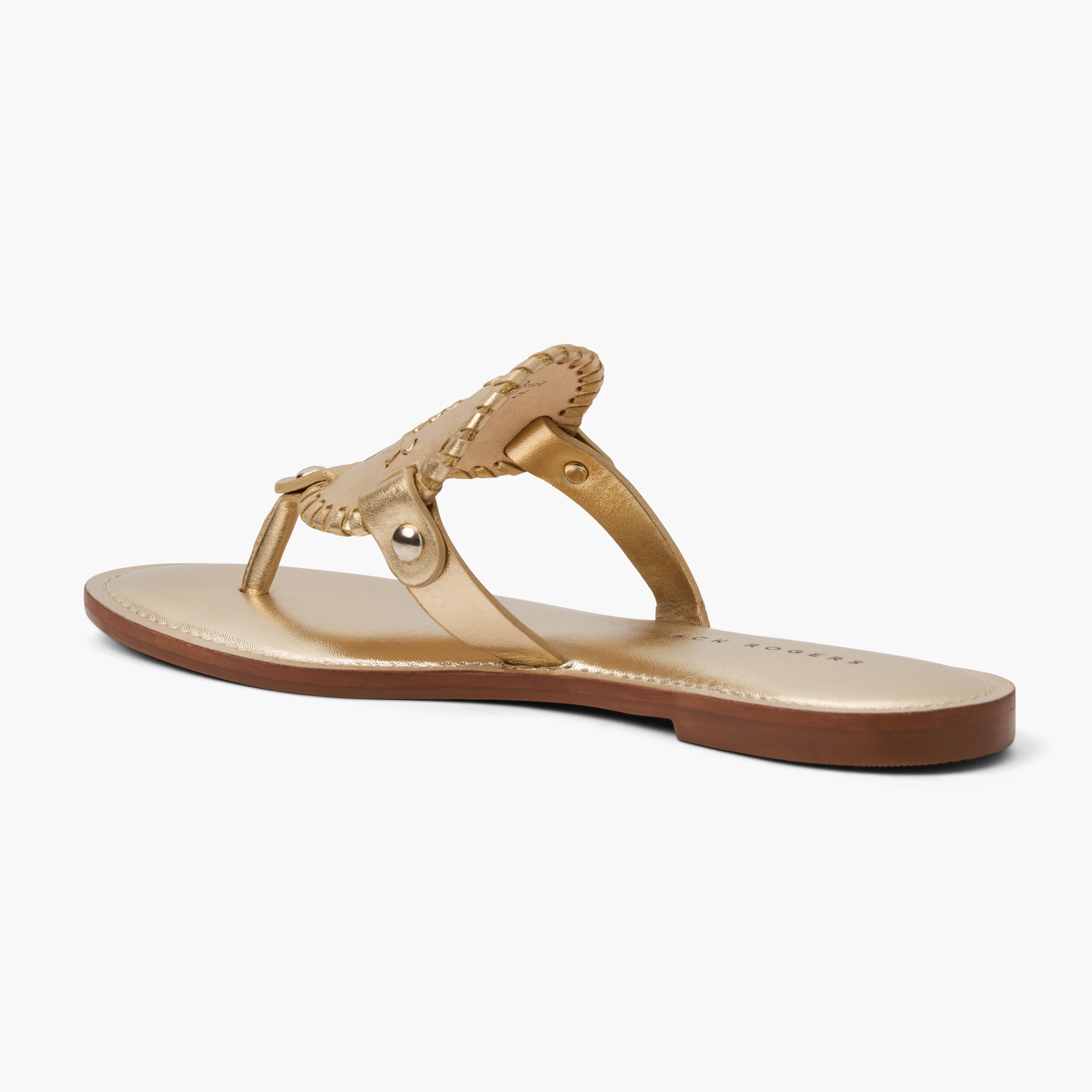 Retro Footwear for Summer Collins Metallic Leather Flat Sandal