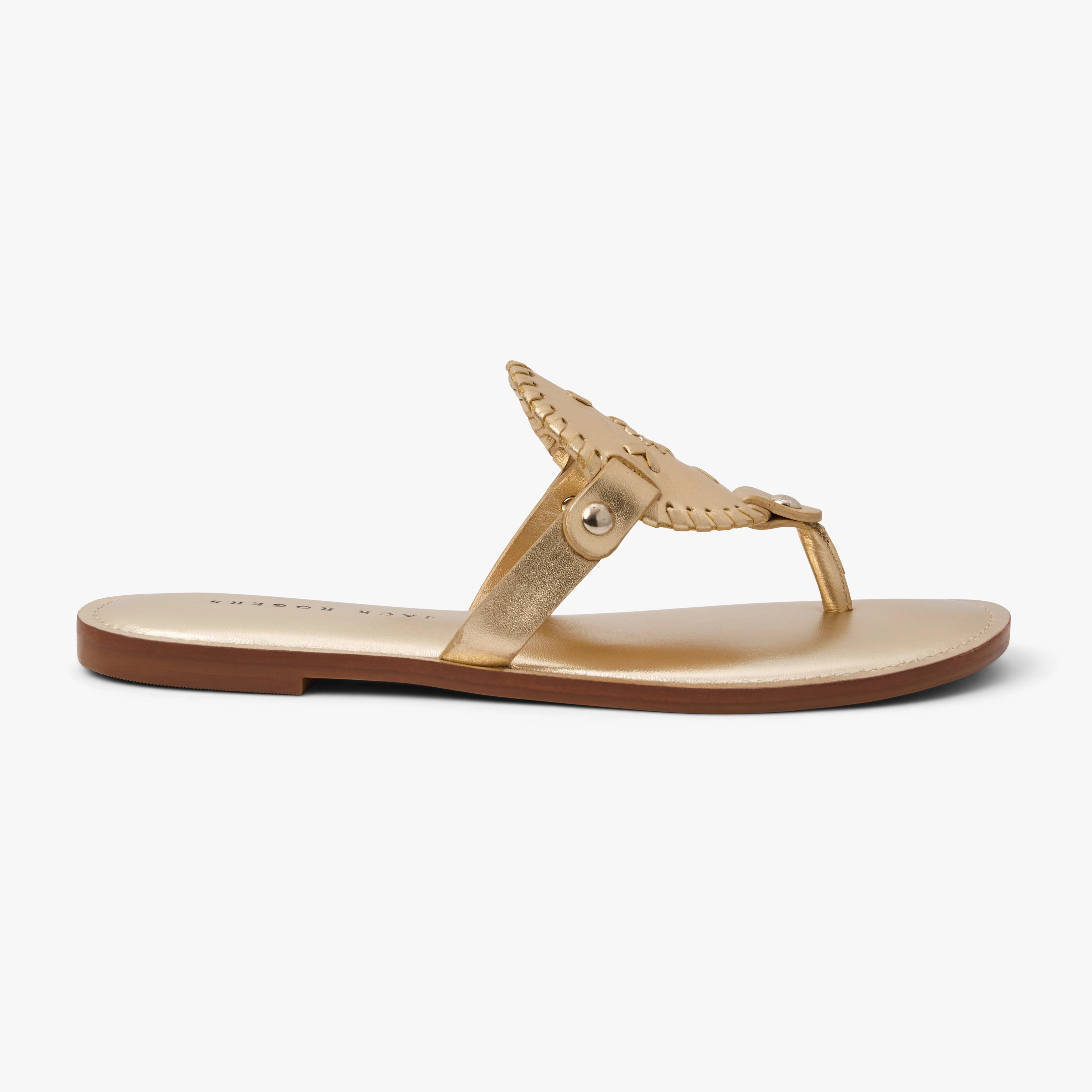 Collins Metallic Leather Flat Sandal Step Friendly