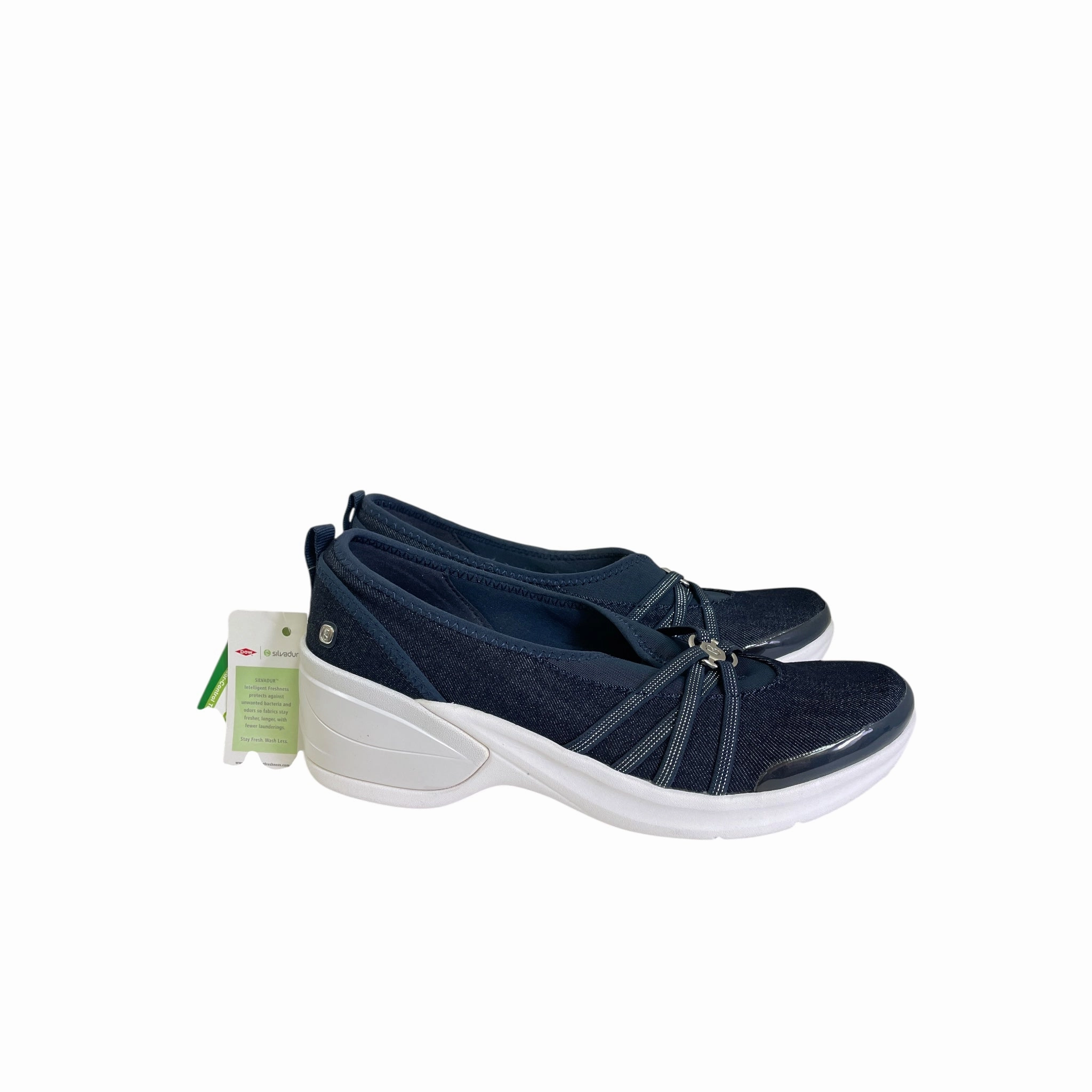 Antibacterial Shoes Sneakers By Bzees In Blue Denim, Size:10