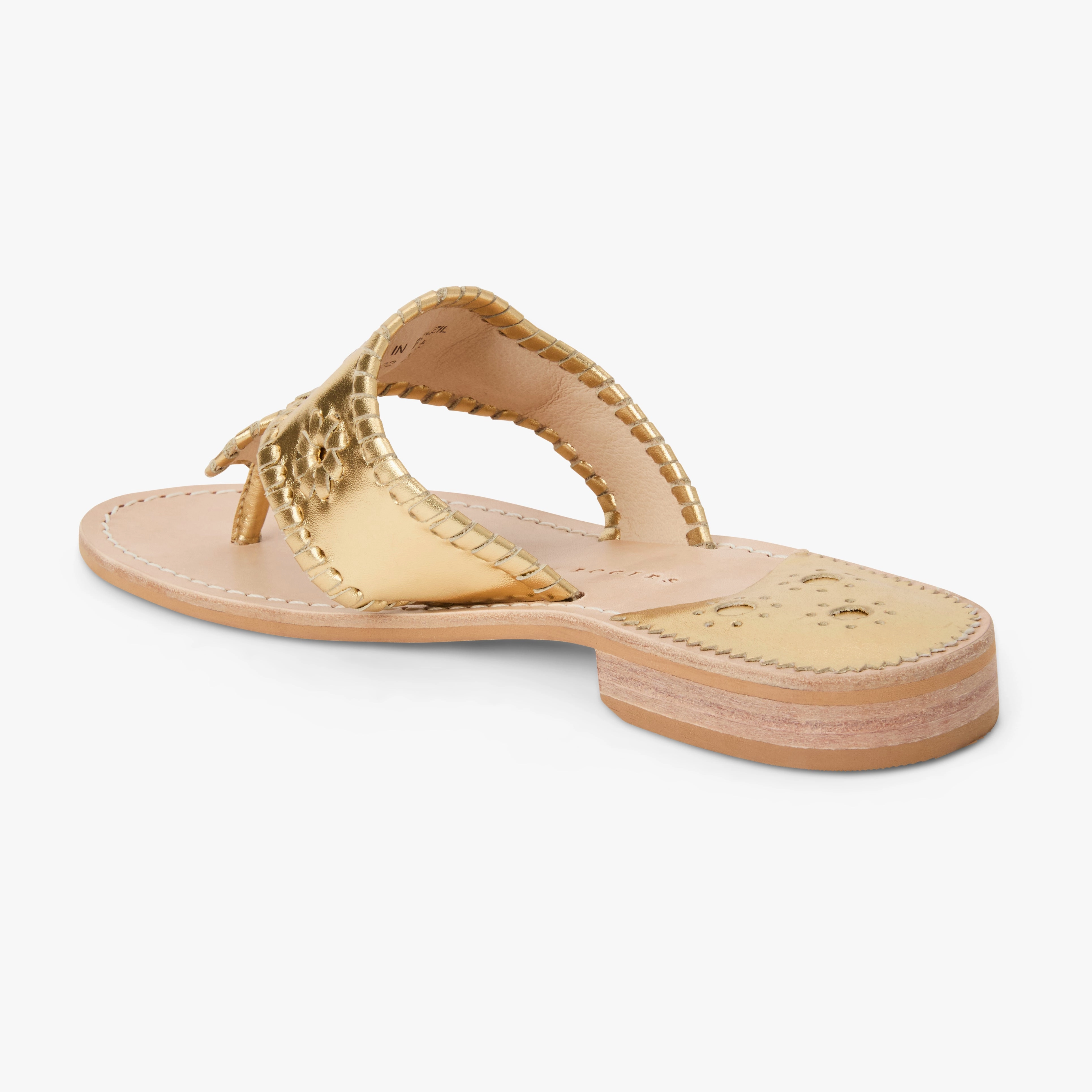Slide On Stability Posts Jacks Wide Width Leather Flat Sandal
