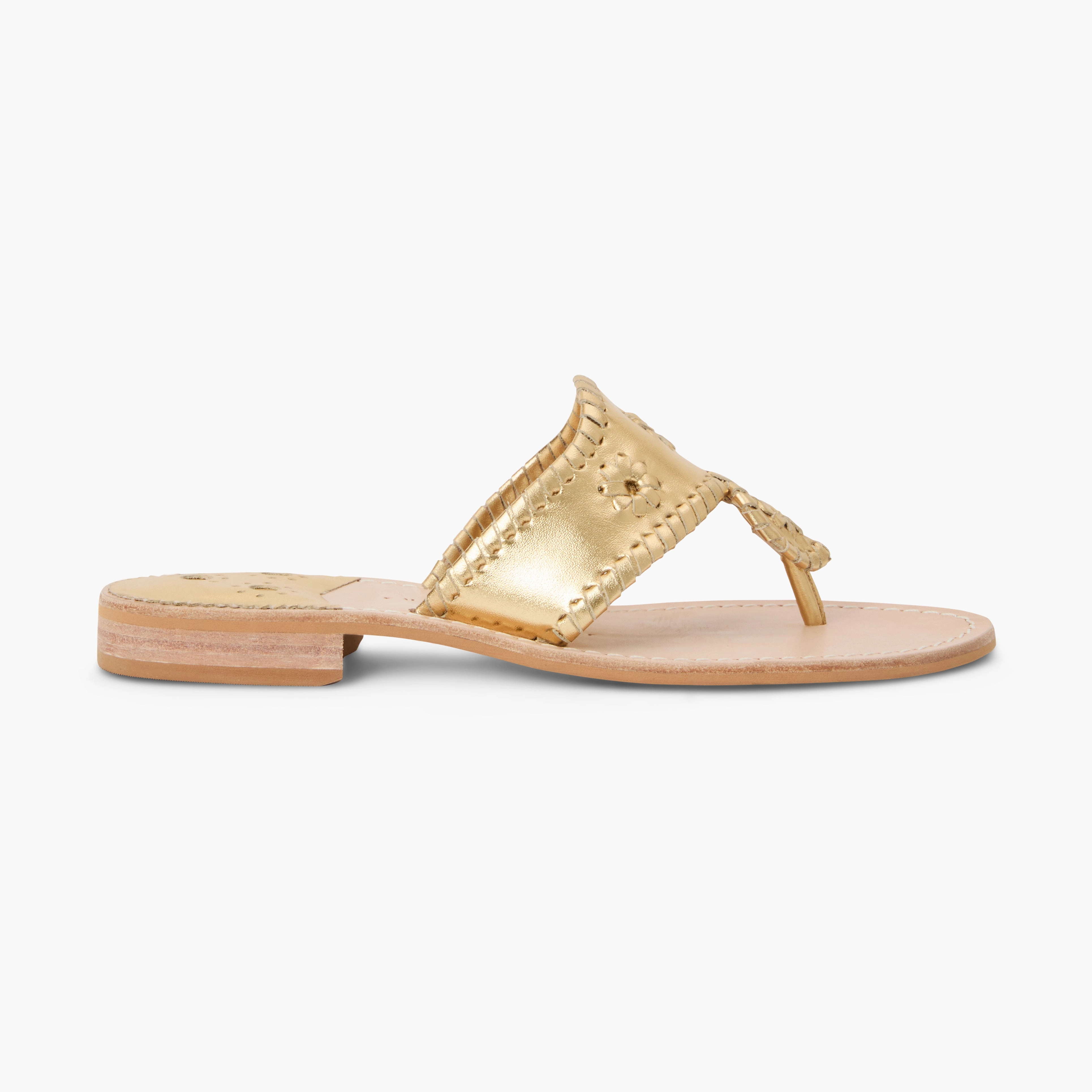 Anatomical Toe Ridge Padded Touch Jacks Wide Width Leather Flat Sandal