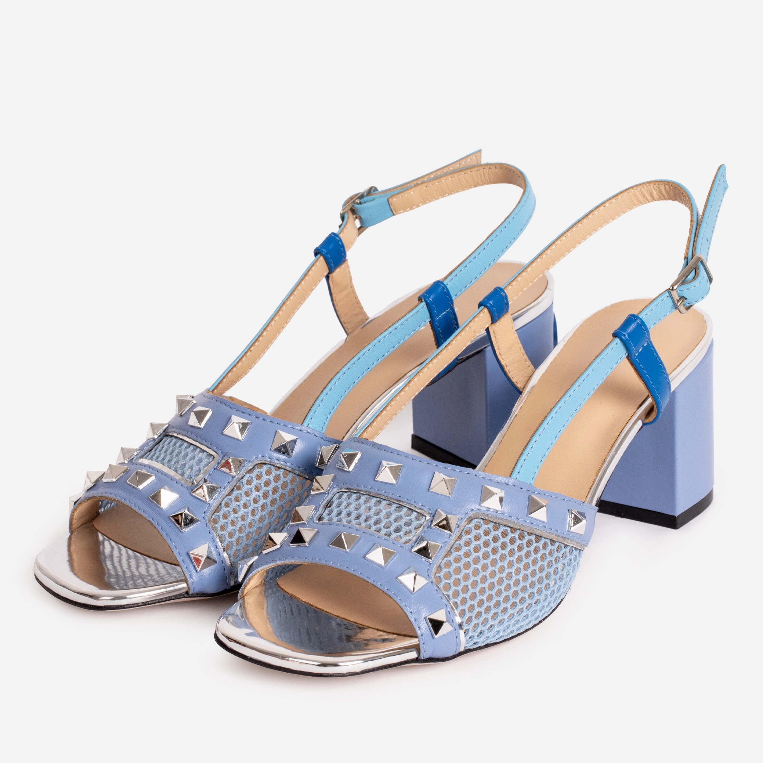 Pool Fun Arch support The Linea Blue Leather Women Slingback Shoe