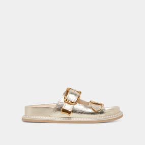Sporty Flats Versatile Comfort SEVANA SANDALS LIGHT GOLD DISTRESSED LEATHER