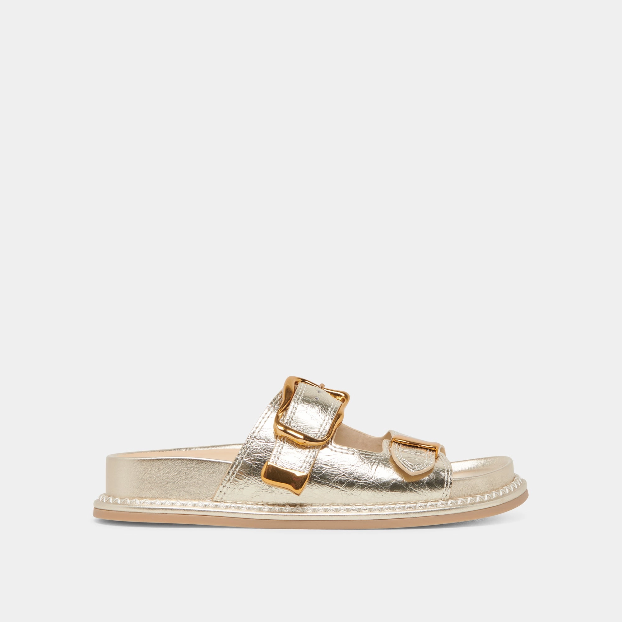 Sporty Flats Versatile Comfort SEVANA SANDALS LIGHT GOLD DISTRESSED LEATHER