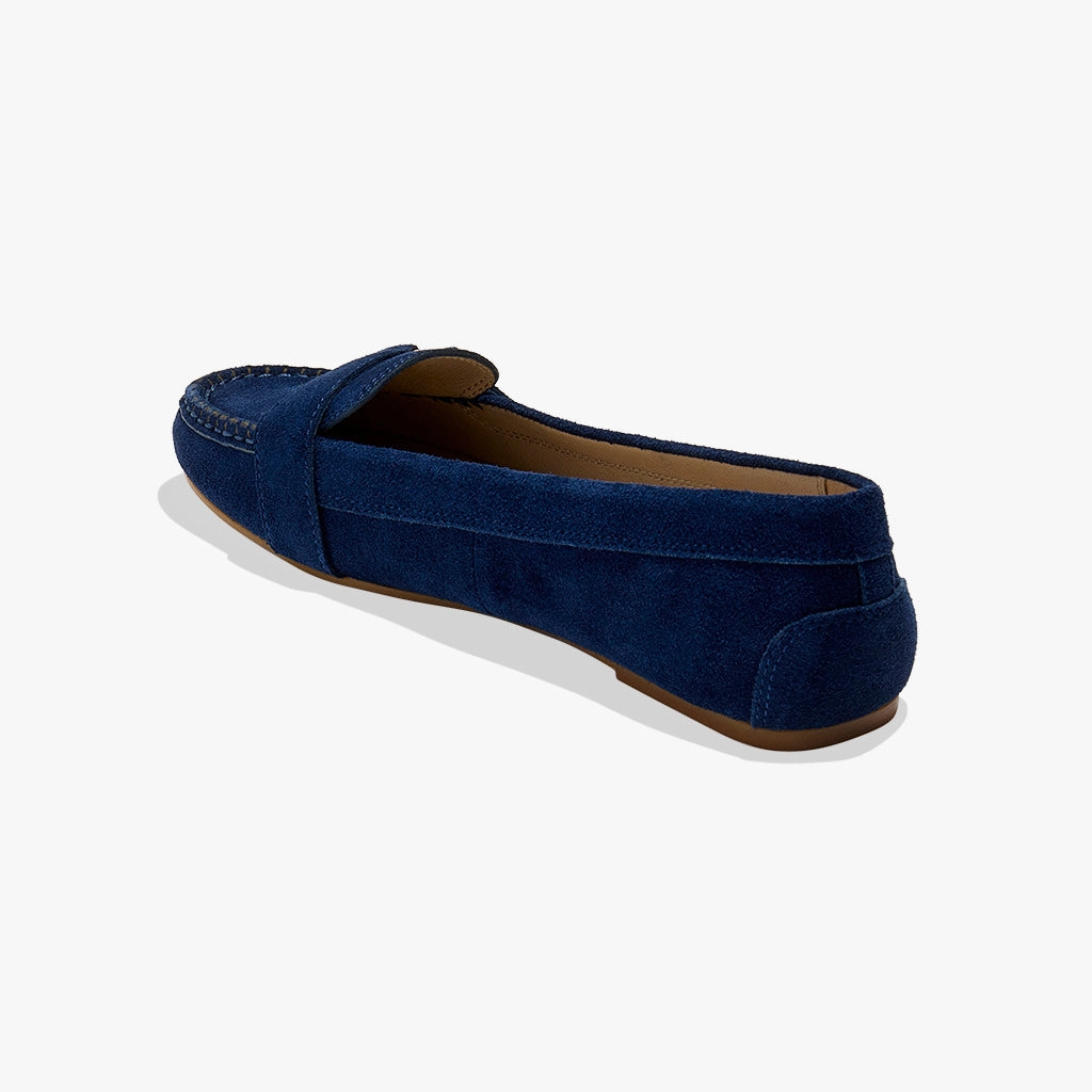 Hanover Suede Hardware Flat Moccasin Water Path