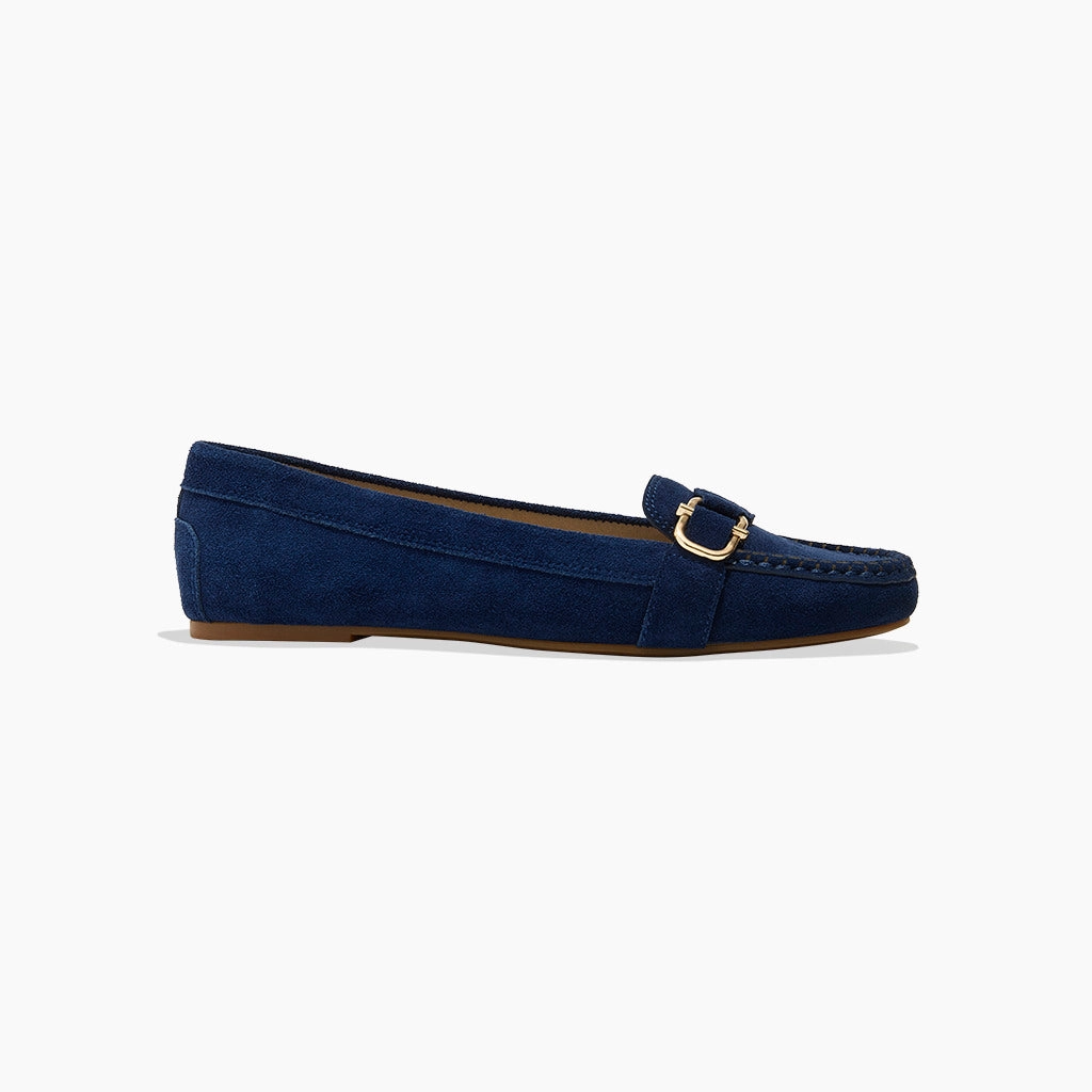 Book Fair Hanover Suede Hardware Flat Moccasin